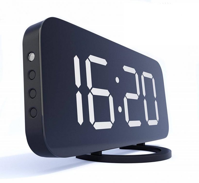 Twin Bell Alarm Clock - SUPER LOUD - Wake Up The Neighbors! - Black, Small, Loudest Alarm Ever
