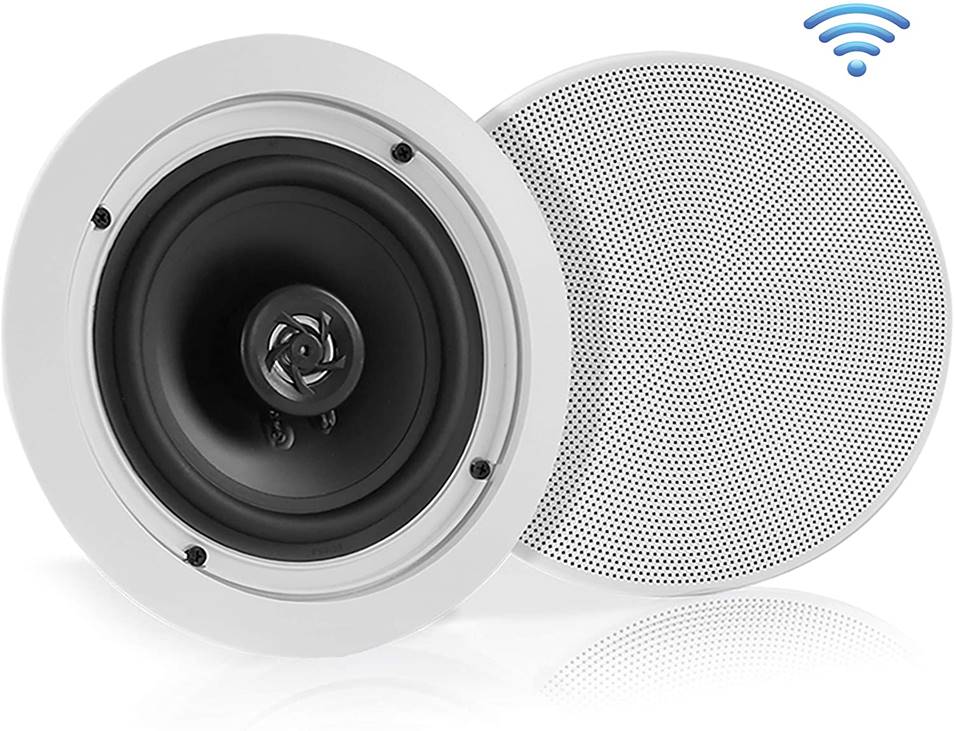 Dual 8’’ Bluetooth Ceiling/Wall Speakers 2-Way Flush Mount Home Speakers 