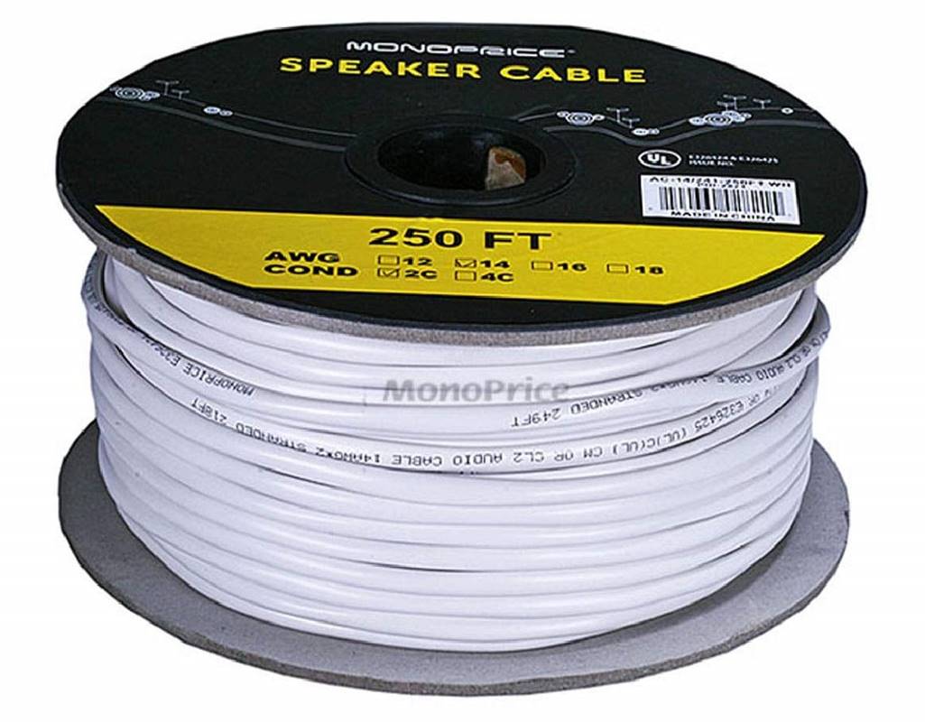 eXtreme Speaker Wire 14AWG Gauge 2-Conductor Stranded Cable 250 Feet, Clear